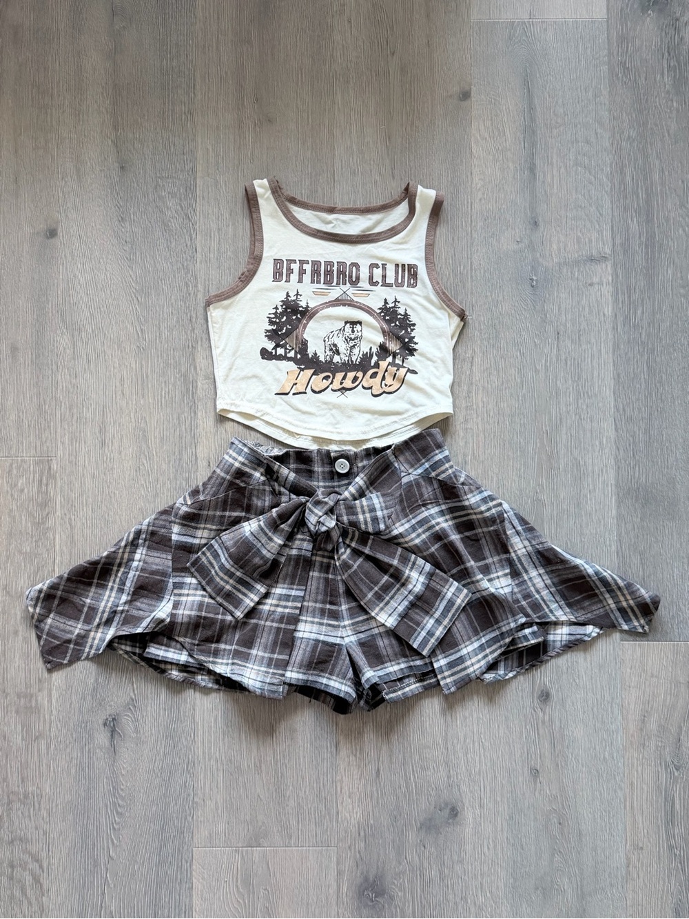 Brown Top & Skort Set – Size S